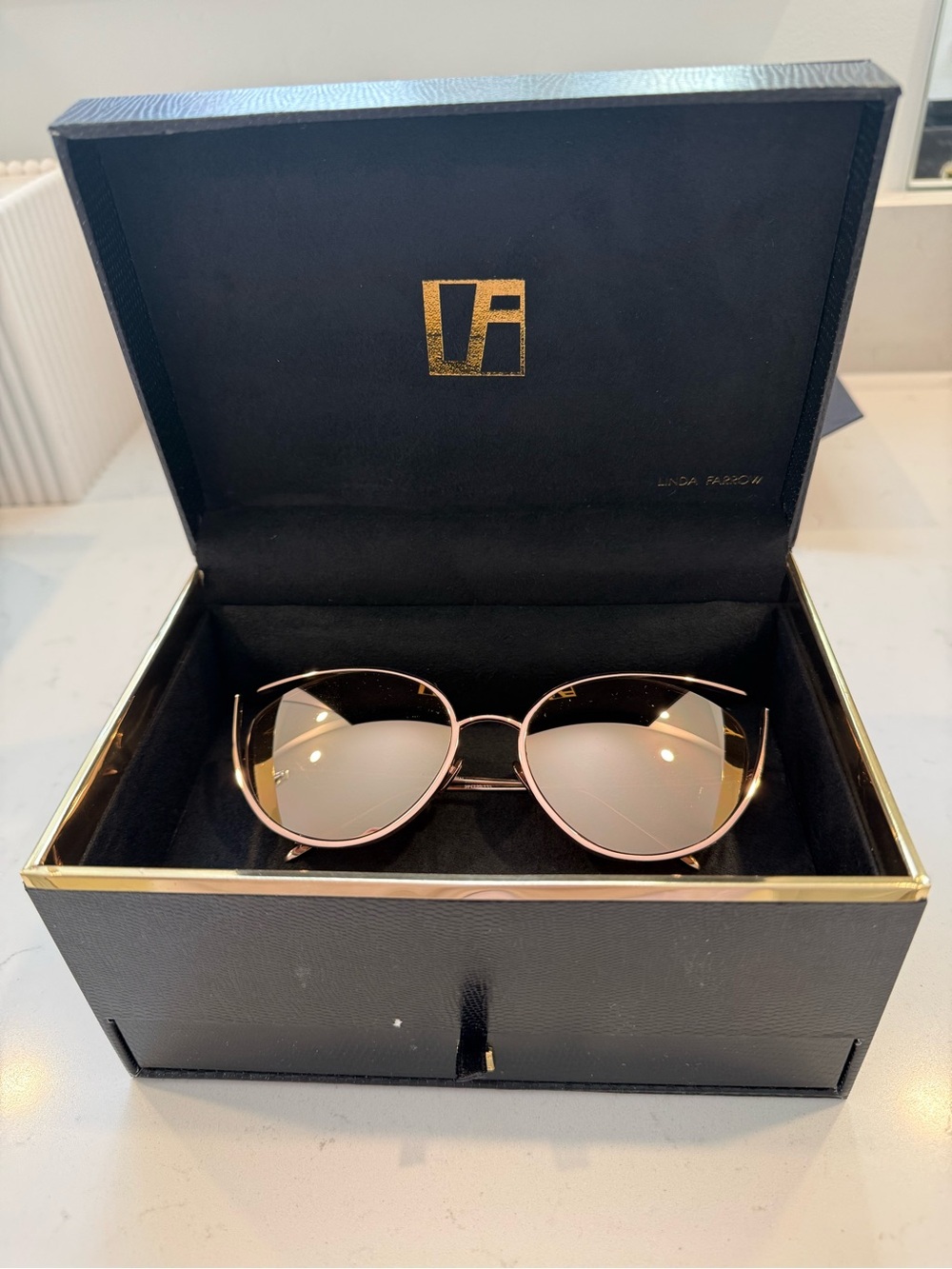 Linda Farrow Gold Sunglasses